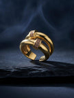 Chunky Dual Pave Knot Stackable Ring