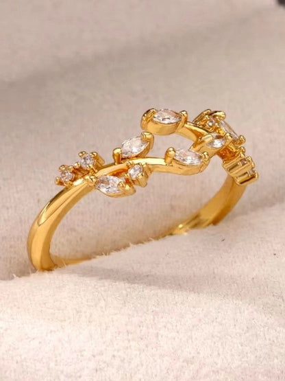 Delicate Marquis Vine Adjustable Gold Diamond Ring