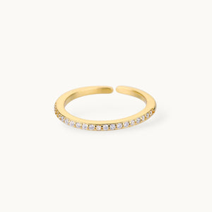 Classic Solitaire Pave Eternity Gold-Plated Band