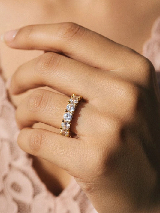 Bold Round Solitaire Eternity Stackable Diamond Band