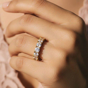 Bold Round Solitaire Eternity Stackable Diamond Band