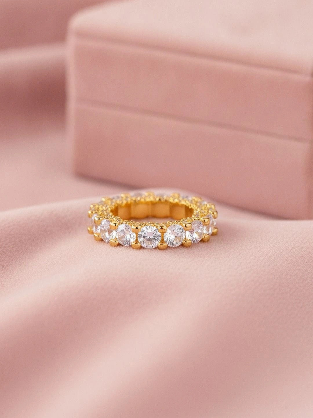 Bold Round Solitaire Eternity Stackable Diamond Band