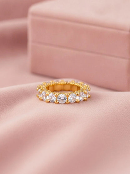 Bold Round Solitaire Eternity Stackable Diamond Band