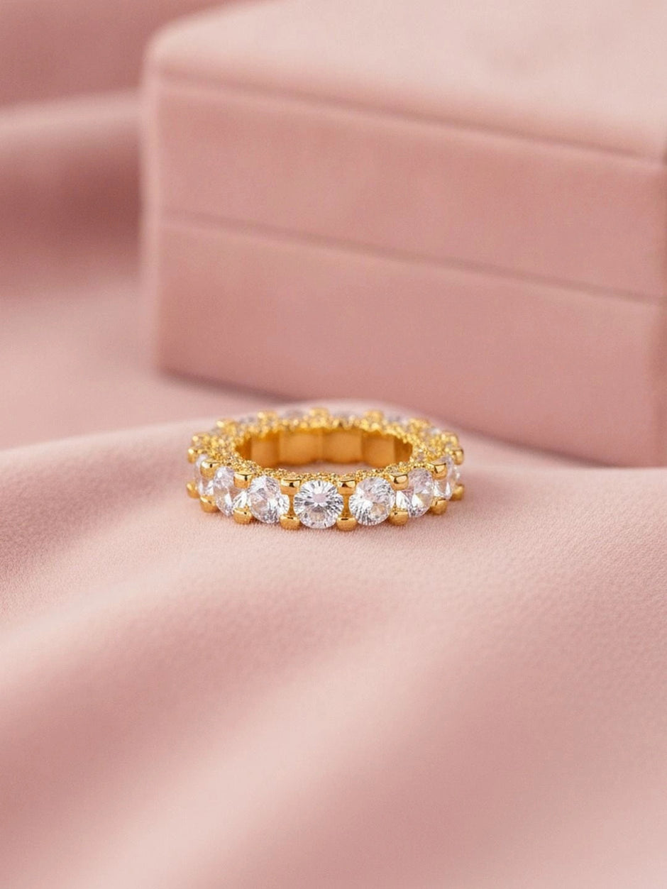 Bold Round Solitaire Eternity Stackable Diamond Band