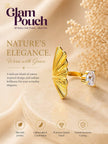 Asymmetric Fan & Pearl Solitaire Statement Ring