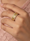 Opulent Filigree Pave Wide Cuff Diamond Ring
