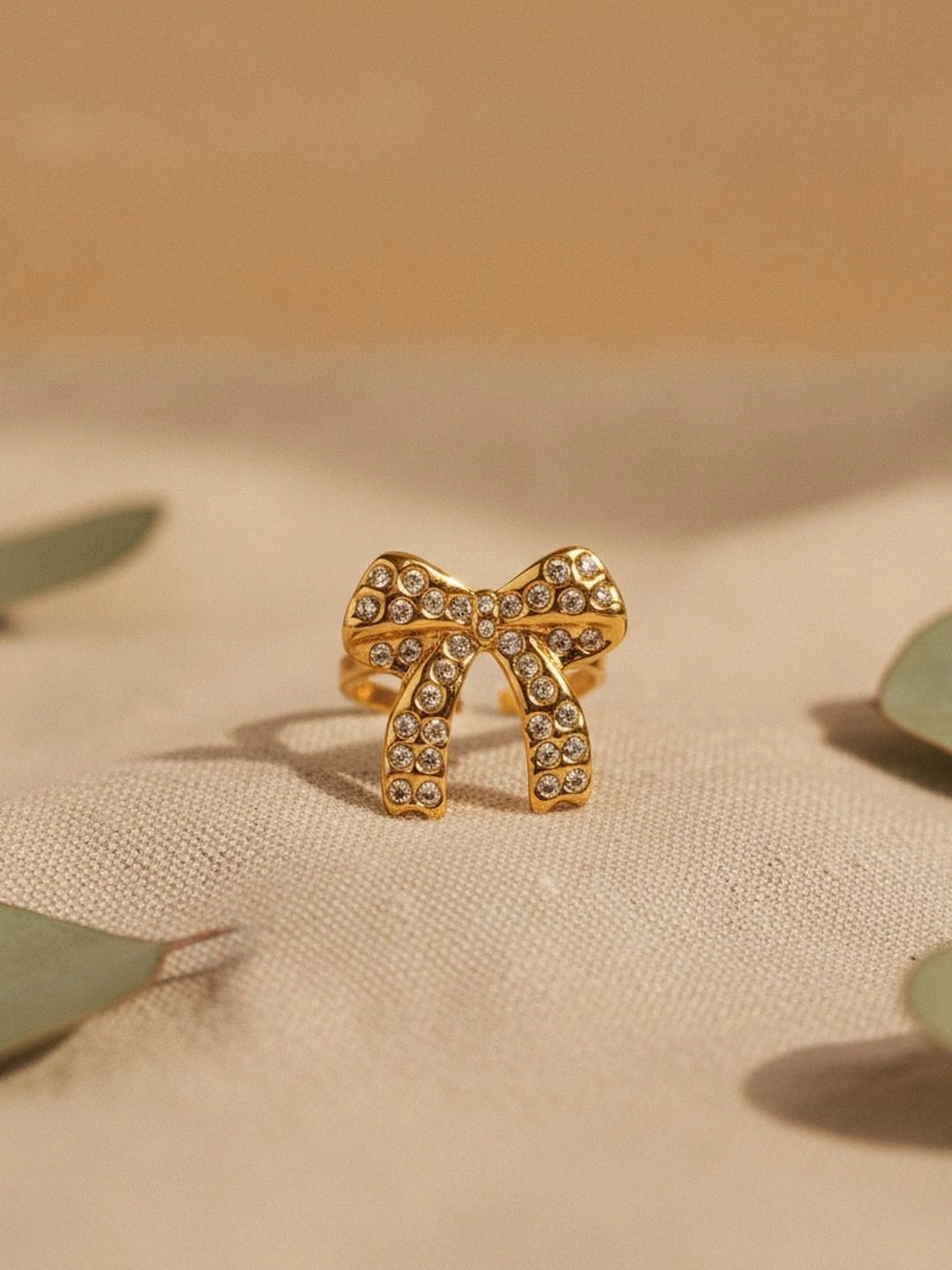Glamorous Full Pave Statement Diamond Bow Ring