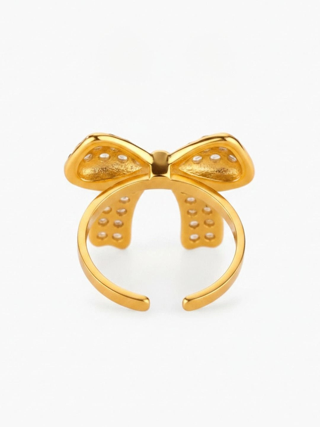 Glamorous Full Pave Statement Diamond Bow Ring
