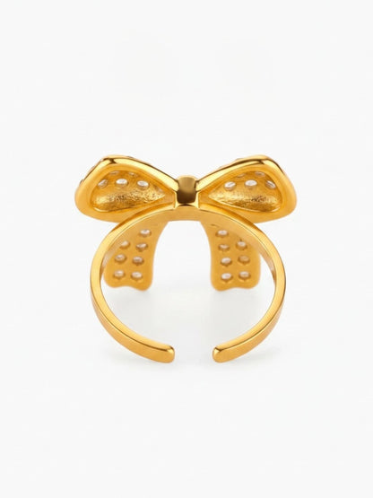 Glamorous Full Pave Statement Diamond Bow Ring