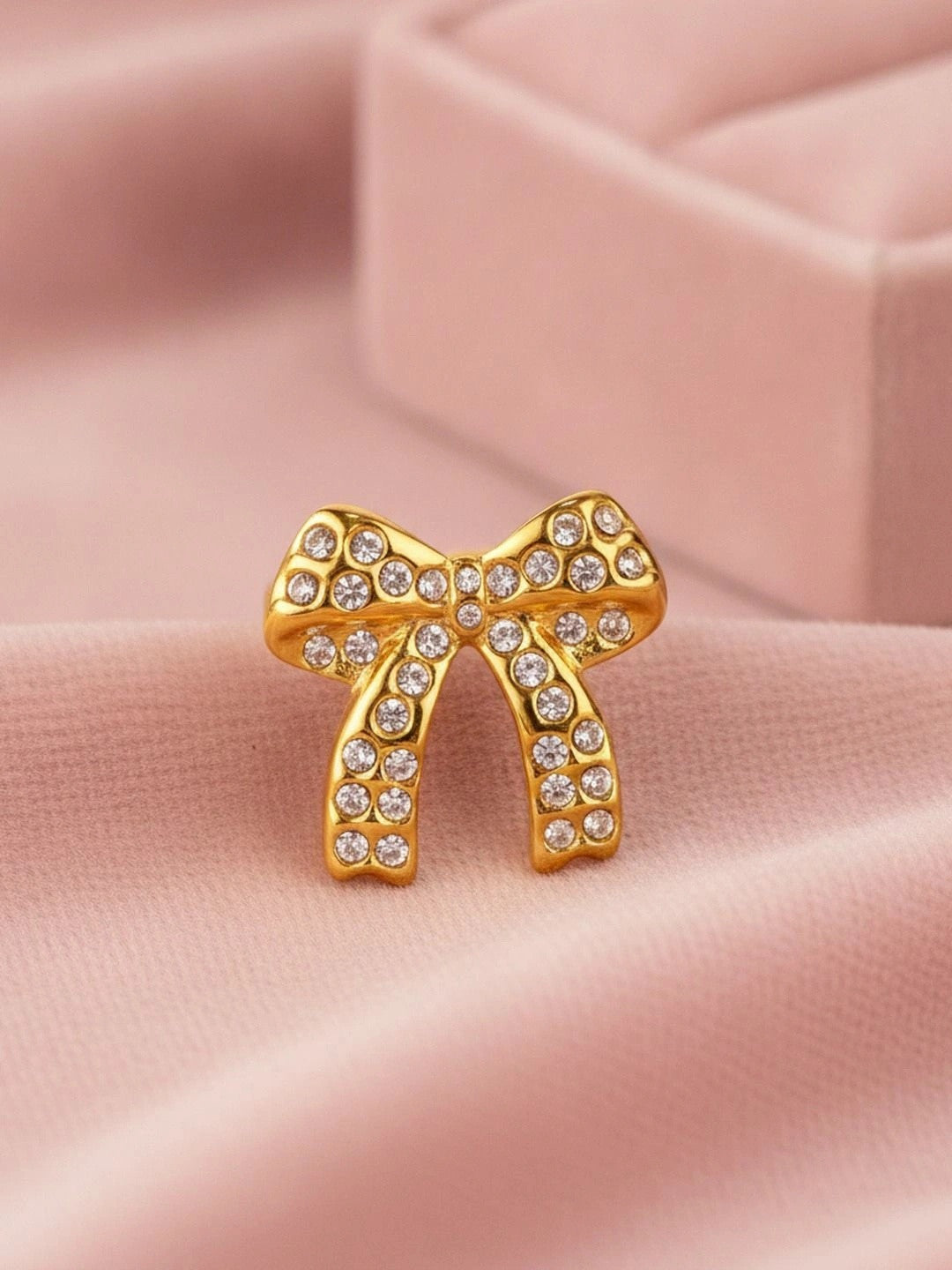 Glamorous Full Pave Statement Diamond Bow Ring