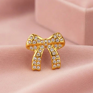 Glamorous Full Pave Statement Diamond Bow Ring