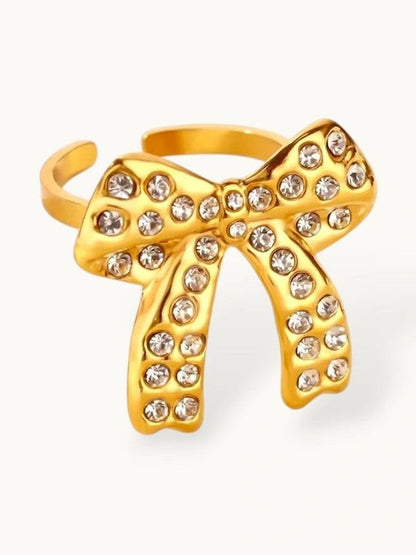 Glamorous Full Pave Statement Diamond Bow Ring