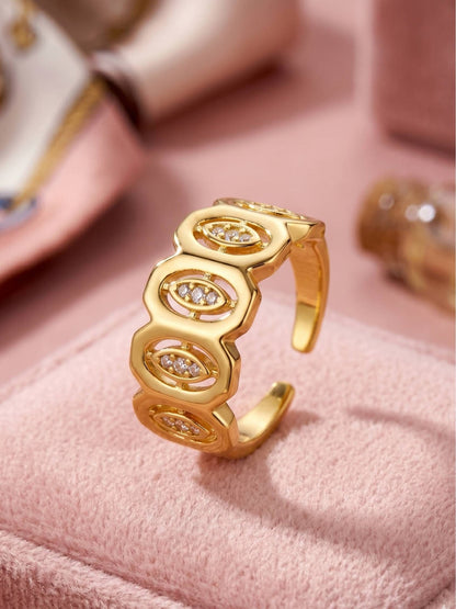 Interconnected Pave Oval Wide Stackable Diamond Band Ring