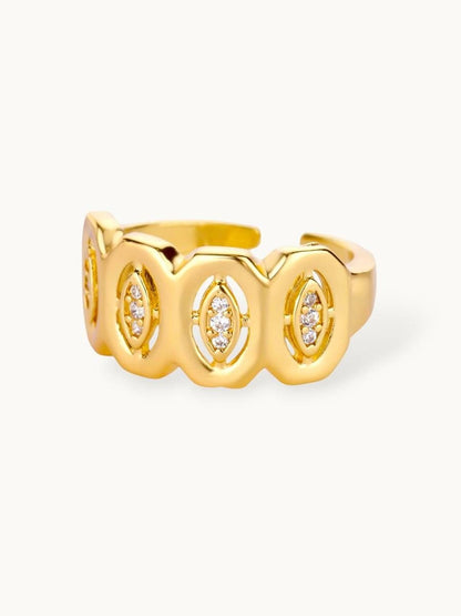 Interconnected Pave Oval Wide Stackable Diamond Band Ring