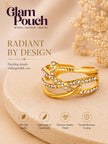 Layered Pave Crossover Nail Stackable Diamond Ring