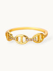 Delicate Pave Link Stackable Gold Band Ring