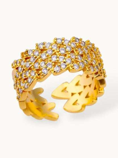 Opulent Layered Pave Wide Cuff Stackable Diamond Ring