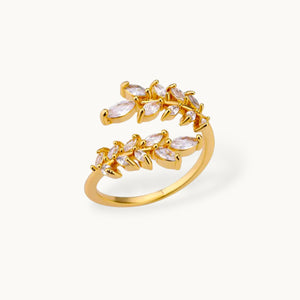 Cascading Marquis Leaf Wrap Adjustable Diamond Ring