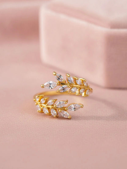 Cascading Marquis Leaf Wrap Adjustable Diamond Ring