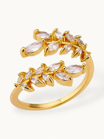 Cascading Marquis Leaf Wrap Adjustable Diamond Ring