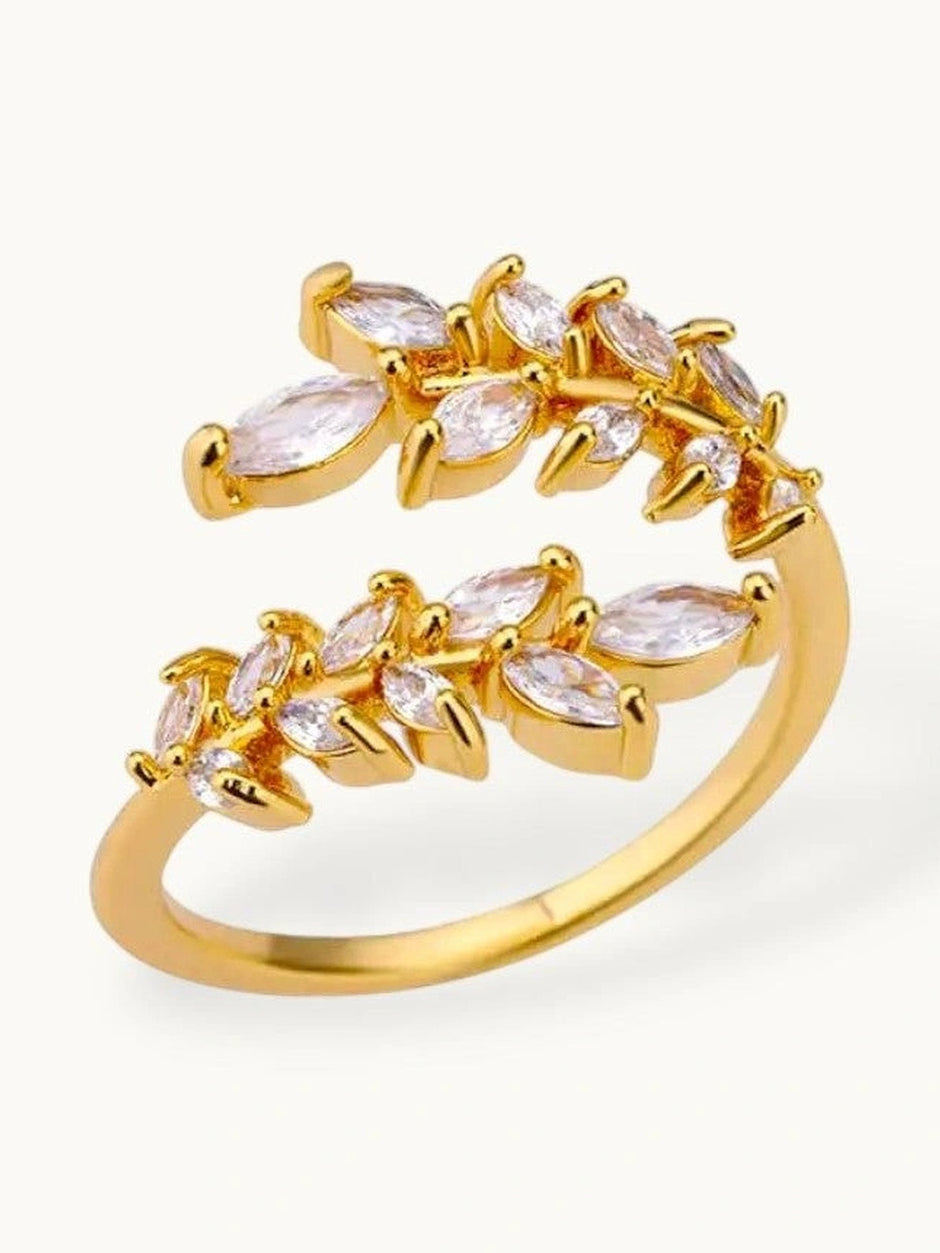 Cascading Marquis Leaf Wrap Adjustable Diamond Ring