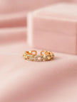 Dainty Pave Link Stackable Gold Band Ring