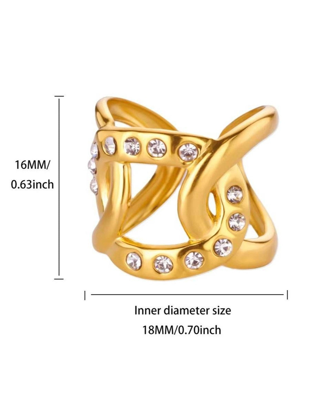 Bold Intertwined Pave Ribbon Wide Band Diamond Ring