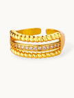 Triple Row Rope Edge Pave Stackable Diamond Band Ring