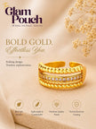 Triple Row Rope Edge Pave Stackable Diamond Band Ring