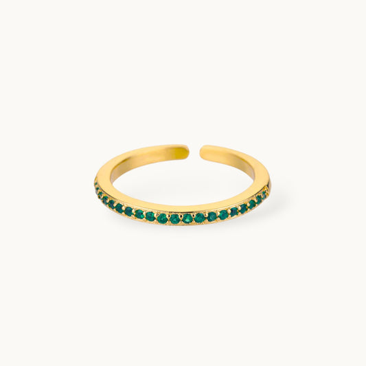 Classic Emerald Pave Eternity Stackable Band Ring