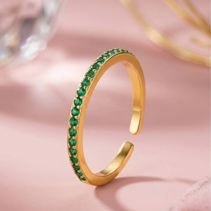 Classic Emerald Pave Eternity Stackable Band Ring