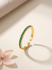 Classic Emerald Pave Eternity Stackable Band Ring