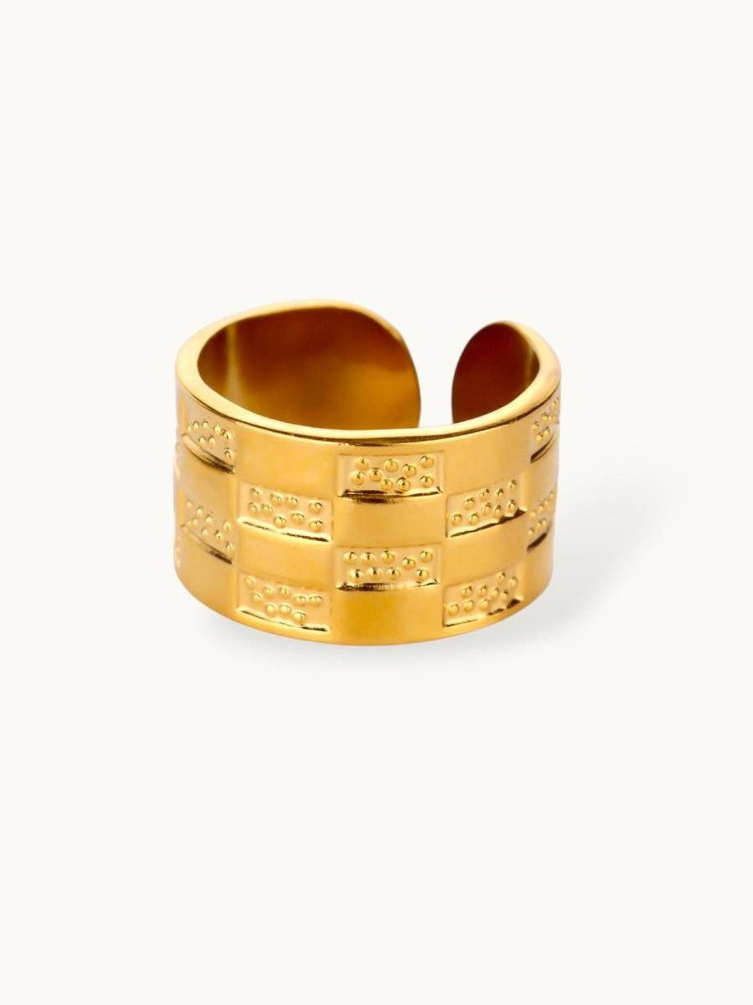 Bold Wide Geometric Grid Stackable Band