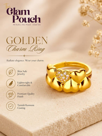 Chunky Stacked Heart Shaped Stackable Diamond Band Ring