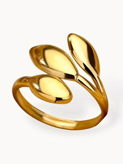 Sleek Triple Leaf Wrap Adjustable Ring