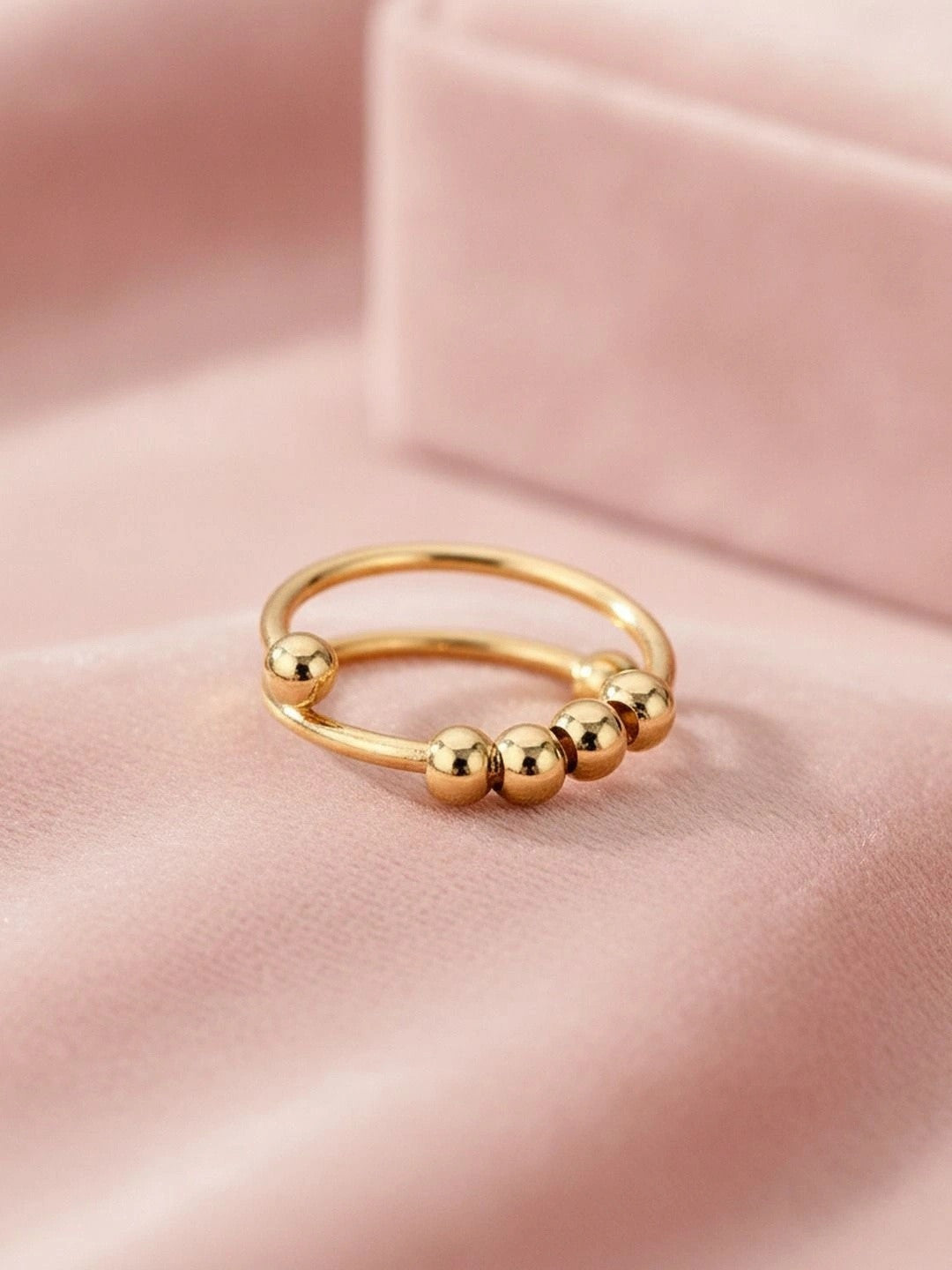 Minimalist Fidget Spinner Beaded Adjustable Ring