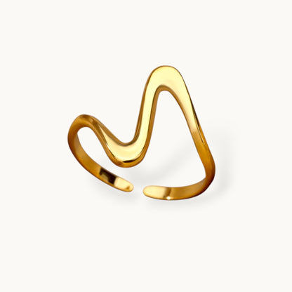 Chic Minimalist M-Wave Adjustable Ring