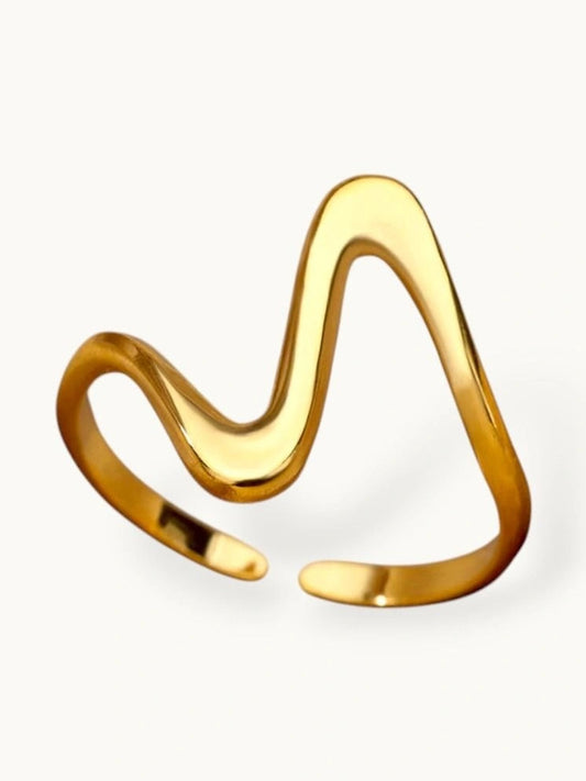 Chic Minimalist M-Wave Adjustable Ring