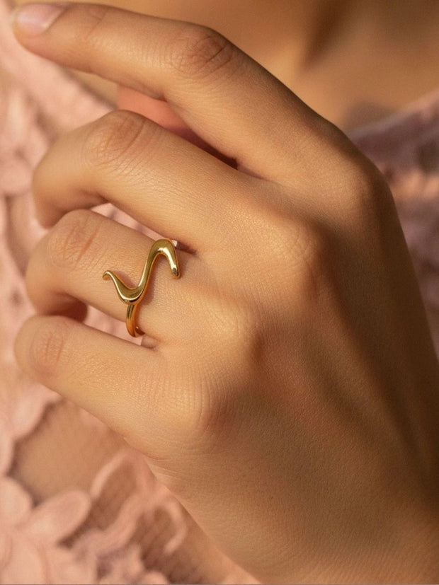 Chic Minimalist M-Wave Adjustable Ring