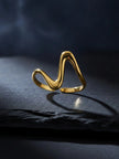 Chic Minimalist M-Wave Adjustable Ring
