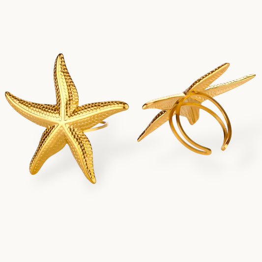 Nautical Starfish Gold-Tone Statement Ring