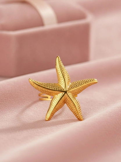 Nautical Starfish Gold-Tone Statement Ring