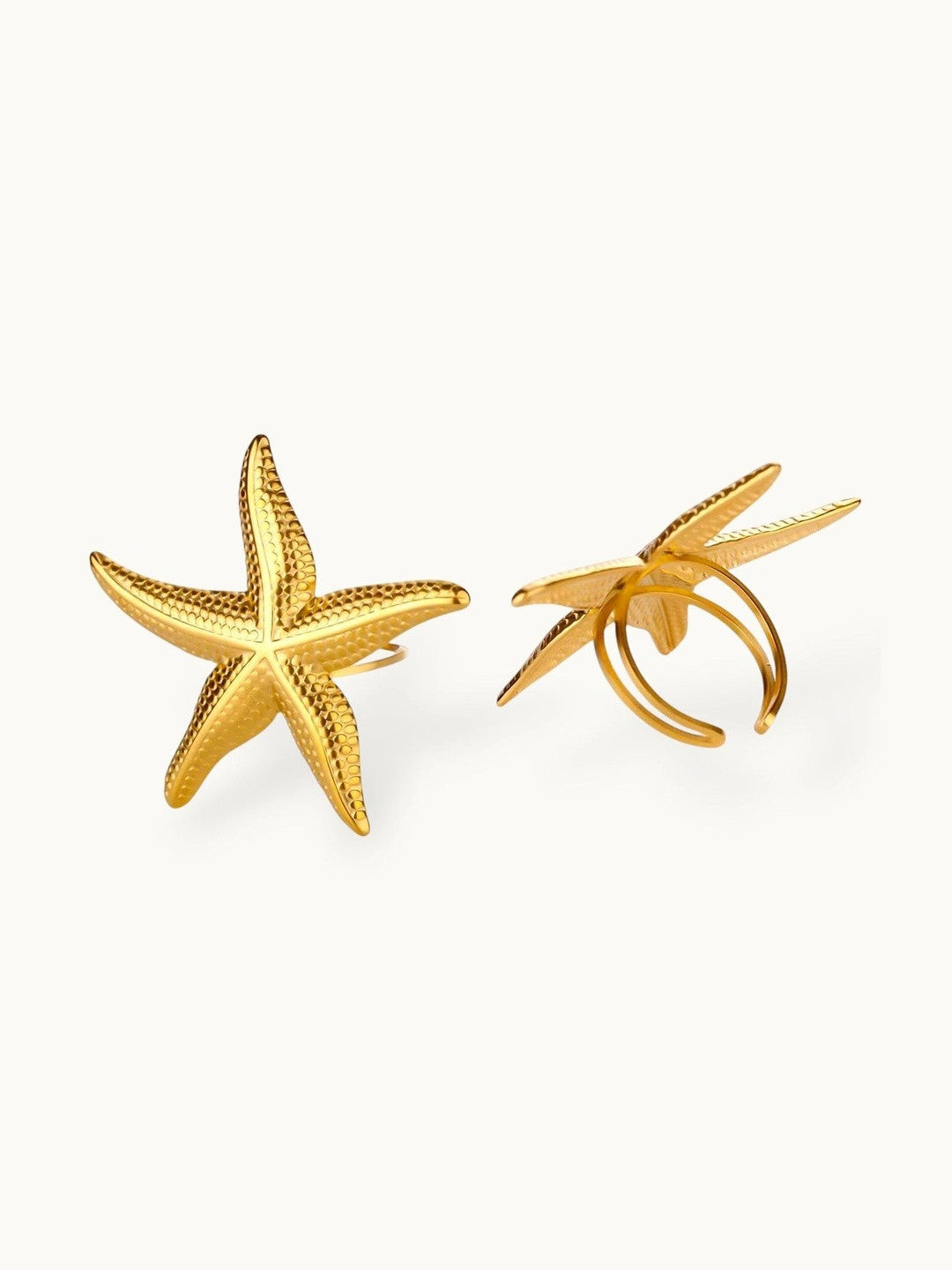 Nautical Starfish Gold-Tone Statement Ring