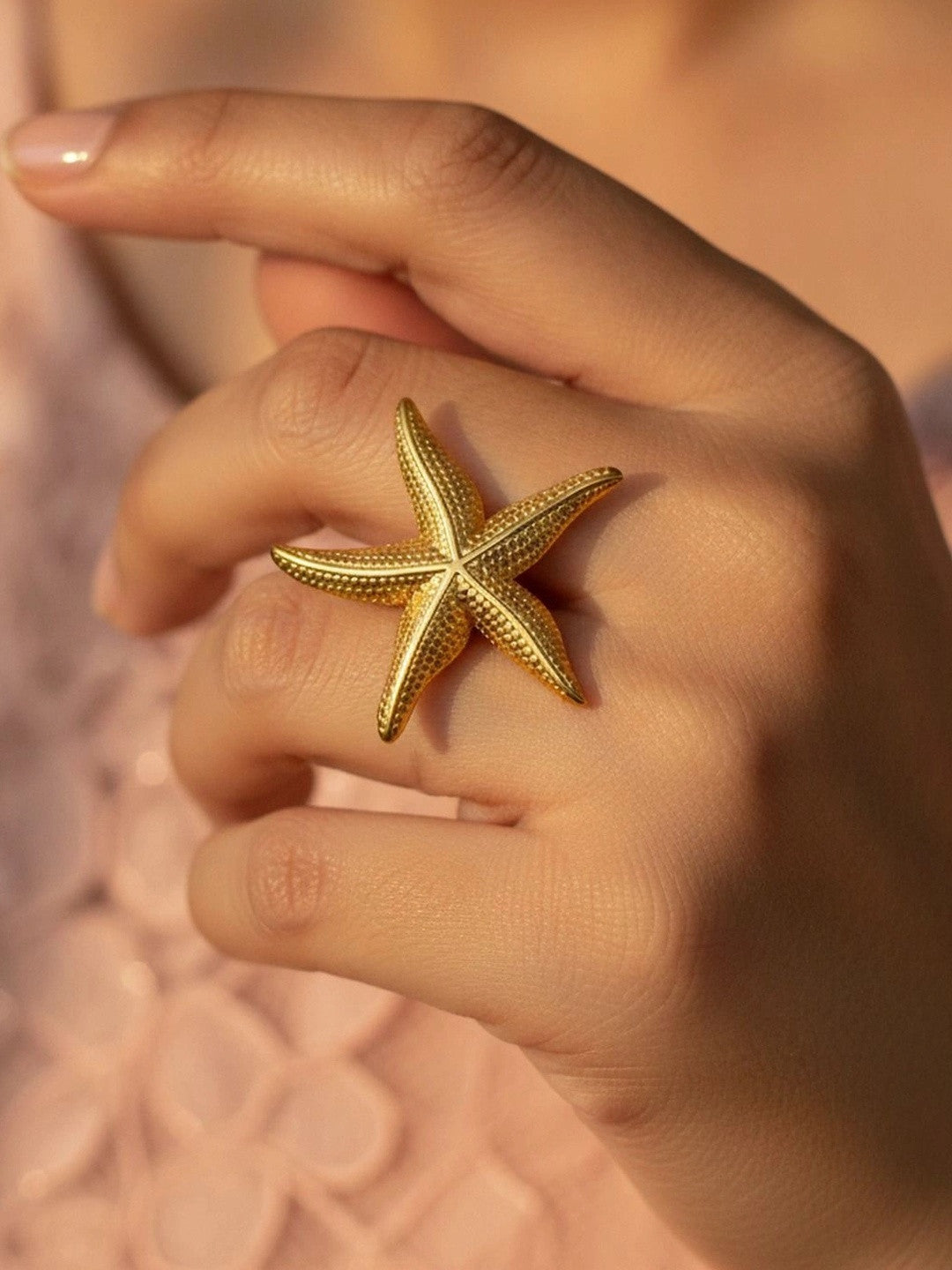 Nautical Starfish Gold-Tone Statement Ring