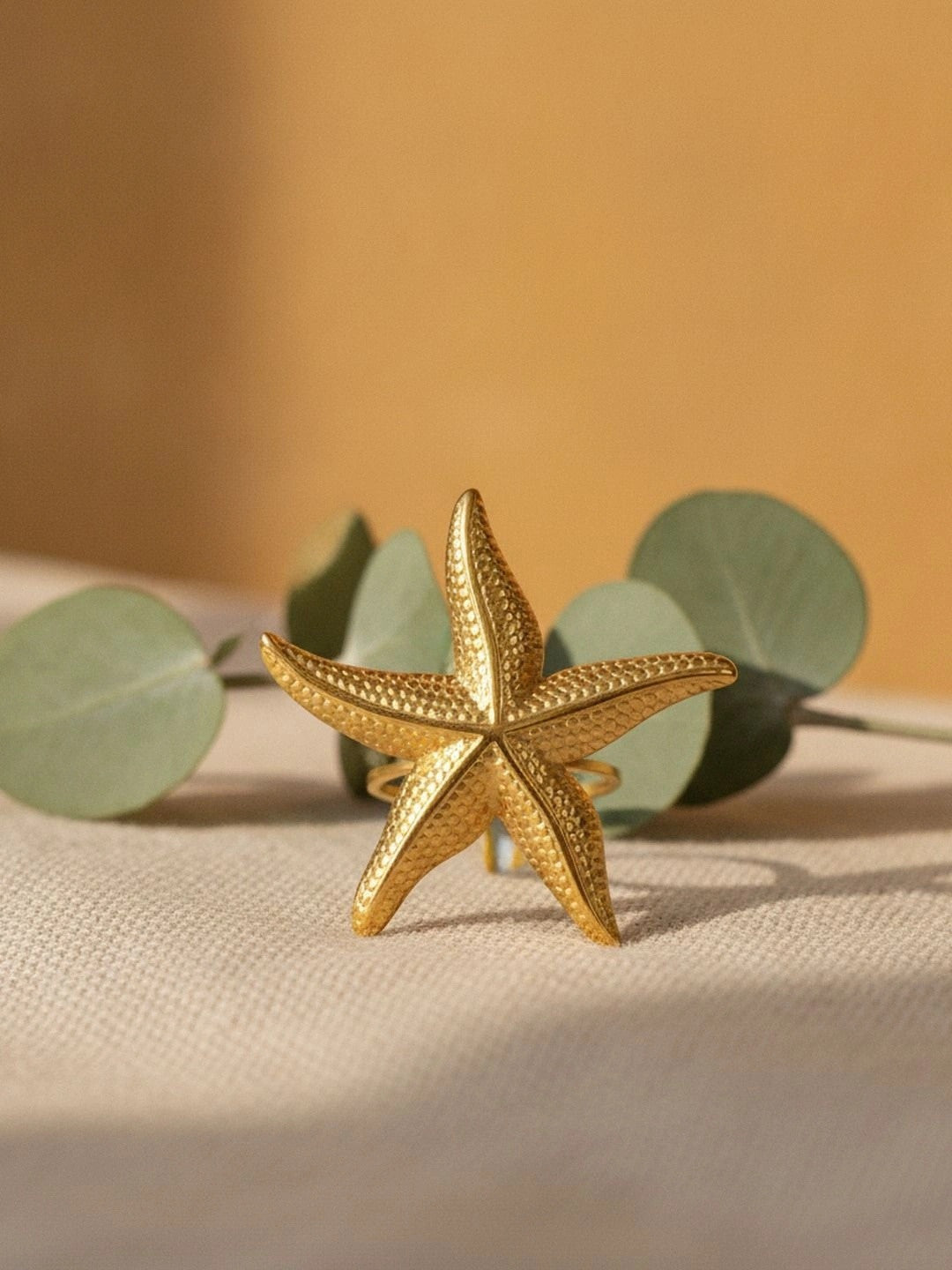 Nautical Starfish Gold-Tone Statement Ring