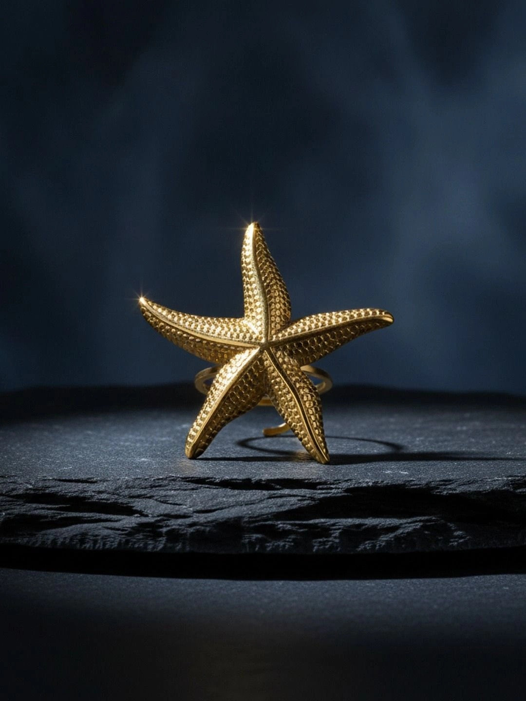 Nautical Starfish Gold-Tone Statement Ring