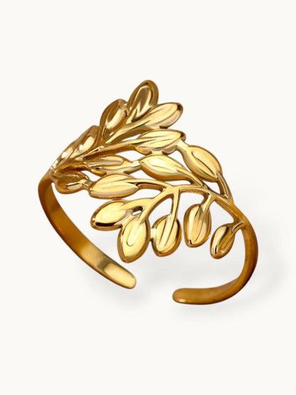 Laurel Wreath Gold-Tone Open Wrap Ring