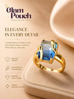 Bold Emerald-Cut Blue Ombre Stone Gold Statement Ring