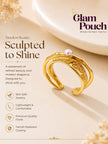 Artisan Engraved Accent Split & Stackable Pearl Band Ring