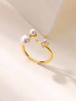 Asymmetric Pave Adjustable Pearl Butterfly Diamond Ring